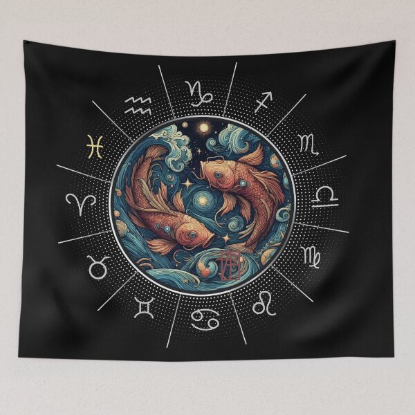 Artikelvorschau, STERNZEICHEN Fische - Astrologische FISCHE - FISCHE - STERNZEICHENzeichen - Van-Gogh-Stil - 5 entworfen und verkauft von ArtProjectShop.