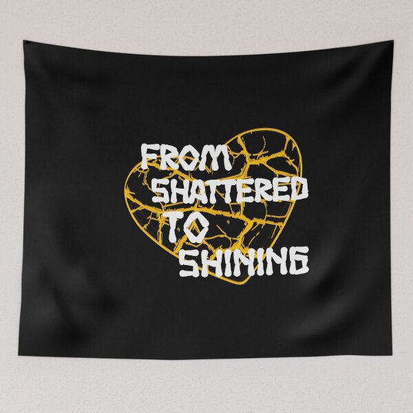 Item preview, From Shattered To Shining Cool Gold Heart designed and sold by SharpThreadZ.