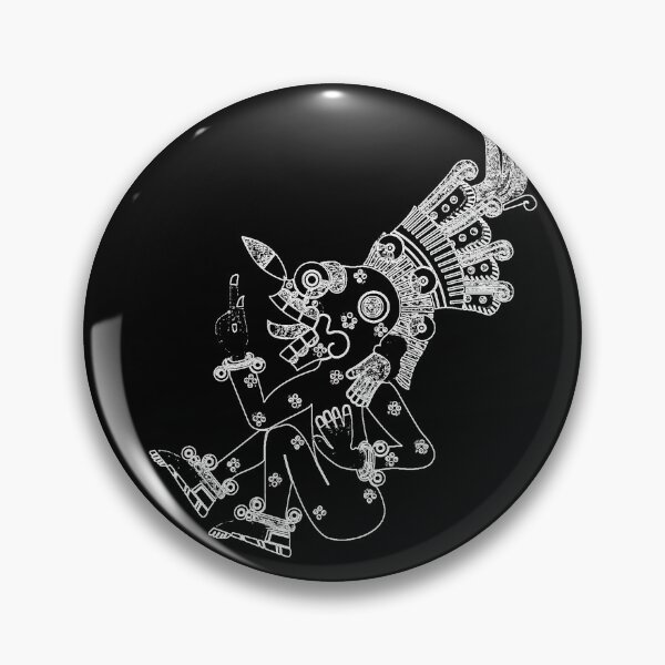 Item preview, Mictlantecuhtli: The Lord of the Underworld in black and white designed and sold by MagentaCalavera.