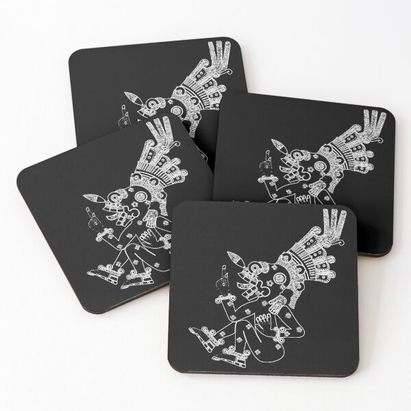 Item preview, Mictlantecuhtli: The Lord of the Underworld in black and white designed and sold by MagentaCalavera.