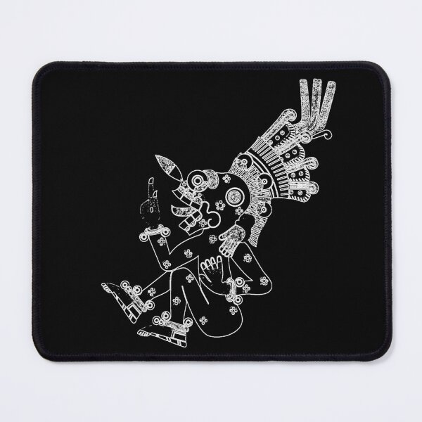 Item preview, Mictlantecuhtli: The Lord of the Underworld in black and white designed and sold by MagentaCalavera.