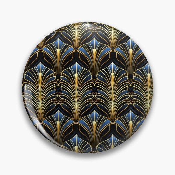 Item preview, Elegant Blue And Golden Chic Art Deco Pattern designed and sold by DEC02.