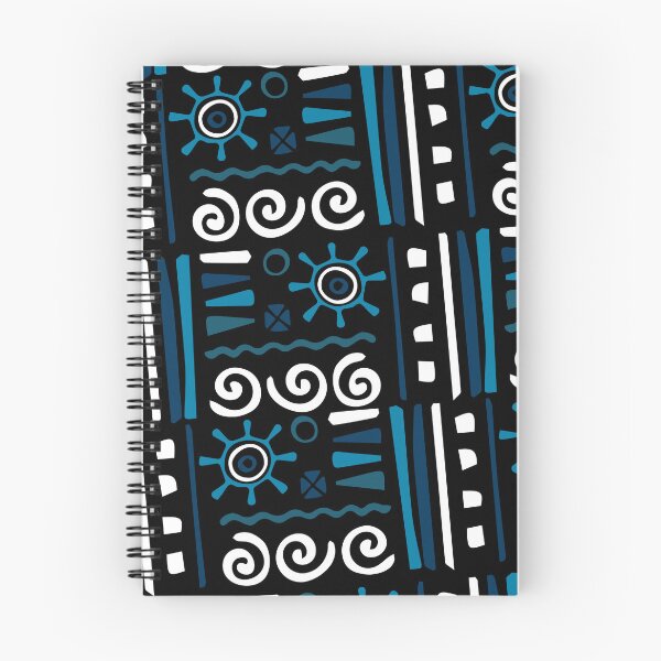 Item preview, White & Blues Tribal Symbol Black Forever Seamless Pattern designed and sold by Alchemy-A-La-G.