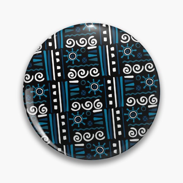 Item preview, White & Blues Tribal Symbol Black Forever Seamless Pattern designed and sold by Alchemy-A-La-G.