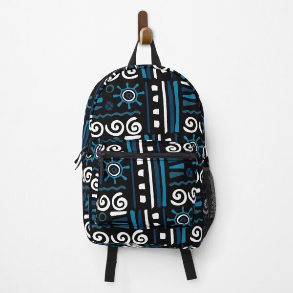 Item preview, White & Blues Tribal Symbol Black Forever Seamless Pattern designed and sold by Alchemy-A-La-G.
