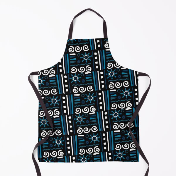 Item preview, White & Blues Tribal Symbol Black Forever Seamless Pattern designed and sold by Alchemy-A-La-G.
