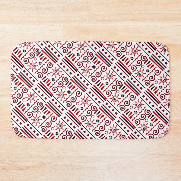Item preview, Black & Red Tribal Symbol White Forever Seamless Pattern designed and sold by Alchemy-A-La-G.