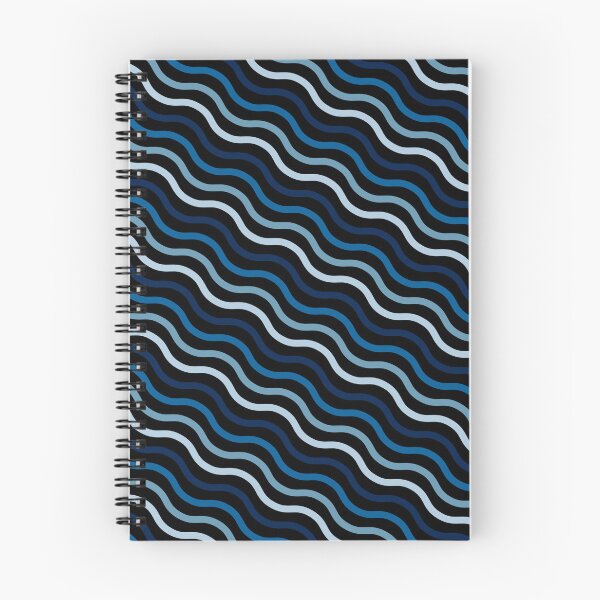 Item preview, Blue Swirly Wavy Lines Black Forever Seamless Pattern designed and sold by Alchemy-A-La-G.