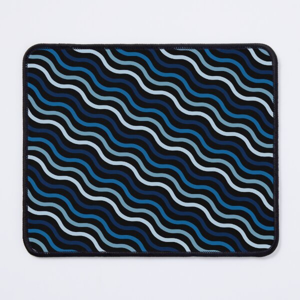 Item preview, Blue Swirly Wavy Lines Black Forever Seamless Pattern designed and sold by Alchemy-A-La-G.