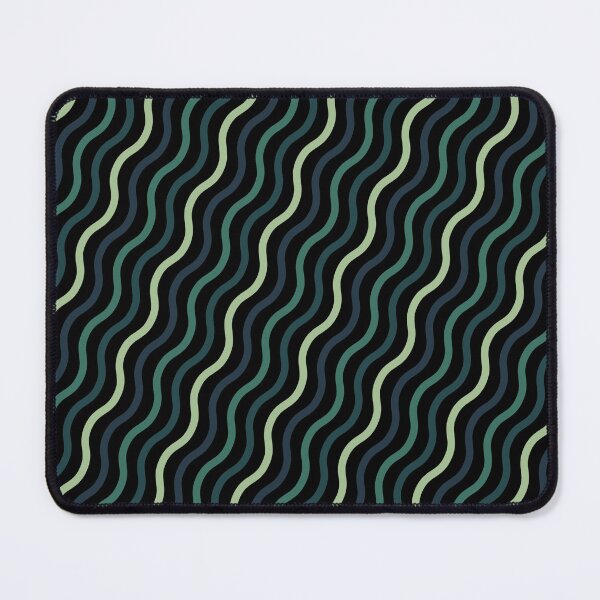 Item preview, Green Swirly Wavy Lines Black Forever Seamless Pattern designed and sold by Alchemy-A-La-G.