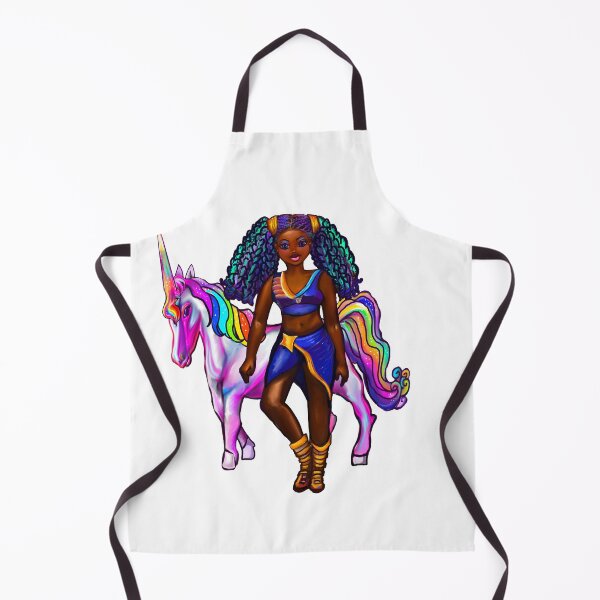 Item preview, Girls - Princess with unicorn pony - black girl with afro hair braids and horse. Black princess designed and sold by Artonmytee.