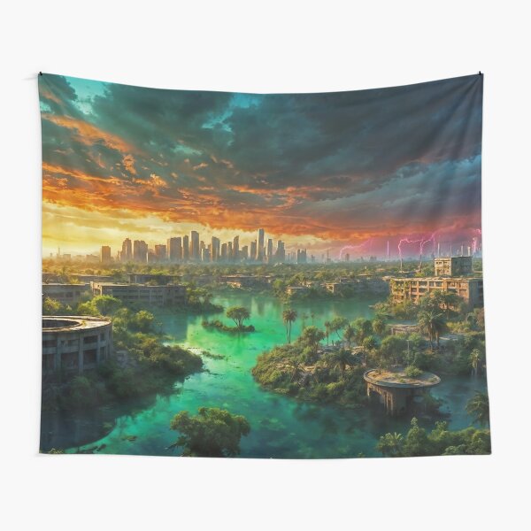 Item preview, Post-Apocalyptic Life Returns - Lagoon Lightening designed and sold by leftylee.