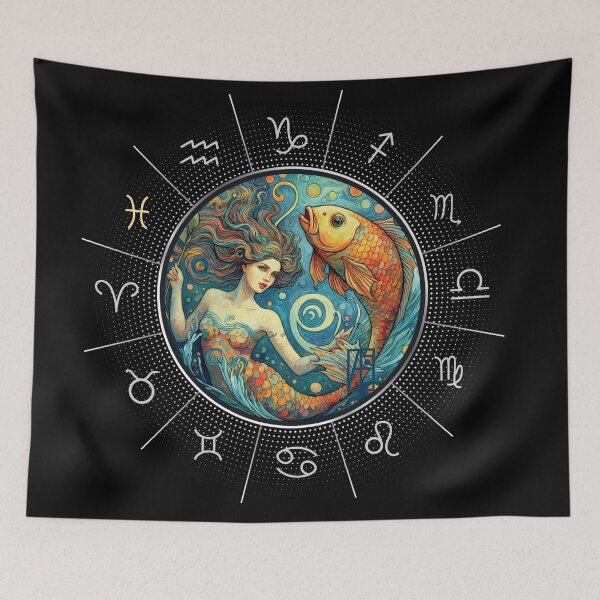 Artikelvorschau, STERNZEICHEN Fische - Astrologische FISCHE - FISCHE - STERNZEICHENzeichen - Van-Gogh-Stil - 8 entworfen und verkauft von ArtProjectShop.