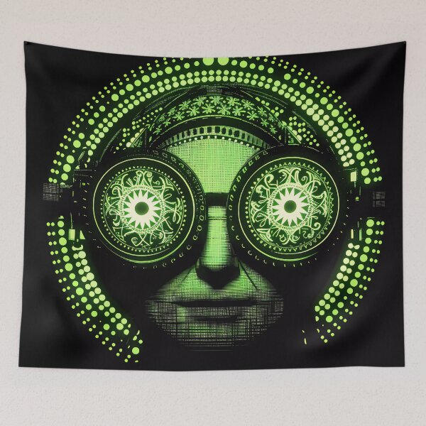 Item preview, “Green Face: Woman of the Future” designed and sold by Art-Vortex-fr.