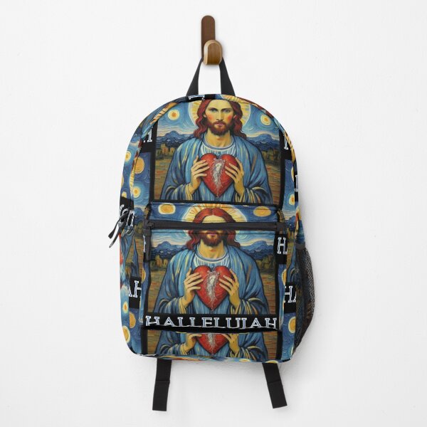 Item preview, Jesus Christ say Hallelujah with great heart in van gogh style gift for christian designed and sold by thankful-loco.