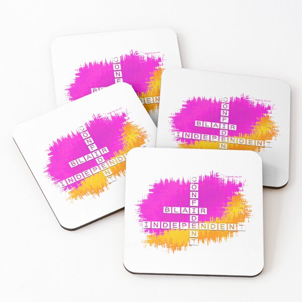 Item preview, Blair, Confident and Independent Crossword Pink Yellow designed and sold by words-my-art.