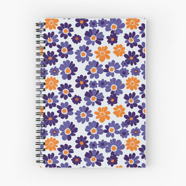 Artikelvorschau, Elegantes lila und orangefarbenes Blumenmuster entworfen und verkauft von ArtCornerStudio.