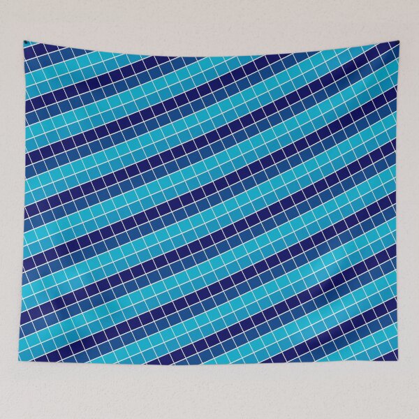Item preview, Blued Blocked Line Cubes Black Forever Seamless Pattern designed and sold by Alchemy-A-La-G.