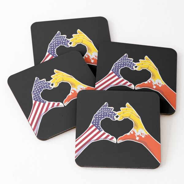 Item preview, Bhutan Bhutanese USA United States American America Love Heart Peace designed and sold by FlagX.