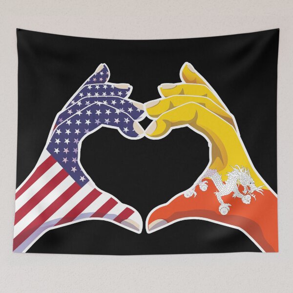 Item preview, Bhutan Bhutanese USA United States American America Love Heart Peace designed and sold by FlagX.