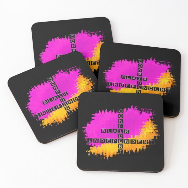 Item preview, Blair, Confident and Independent Crossword Pink Yellow designed and sold by words-my-art.