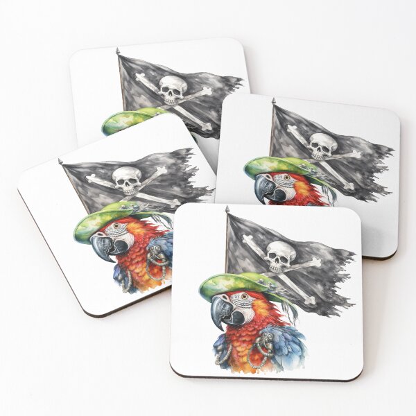 Item preview, Parrot with Pirate Flag designed and sold by Promoc.