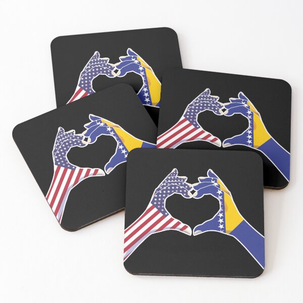 Artikelvorschau, Bosnien Bosnisch USA Vereinigte Staaten Amerikaner Amerika Liebe Herz Frieden entworfen und verkauft von FlagX.
