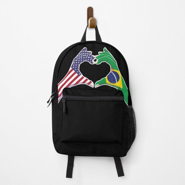 Artikelvorschau, Brasilianisch Brasilien USA Vereinigte Staaten Amerikanisch Amerika Liebe Herz Frieden entworfen und verkauft von FlagX.