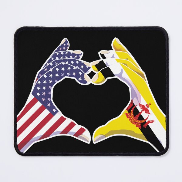 Item preview, Brunei Bruneian USA United States American America Love Heart Peace designed and sold by FlagX.