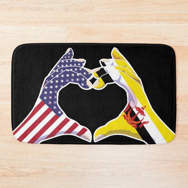 Item preview, Brunei Bruneian USA United States American America Love Heart Peace designed and sold by FlagX.