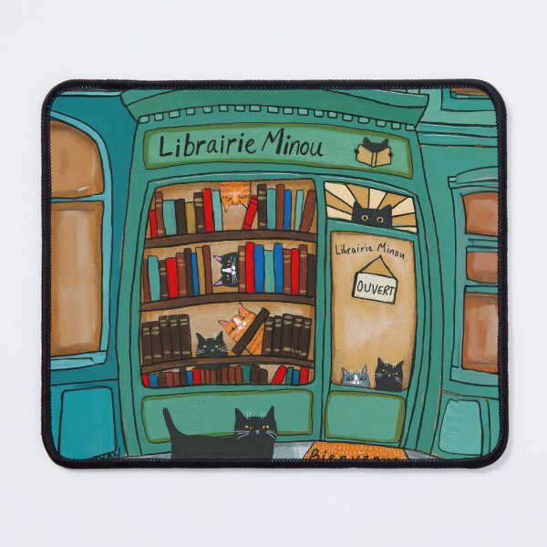 Item preview, Librairie Minou Cats Bookstore designed and sold by KilkennyCat Art.