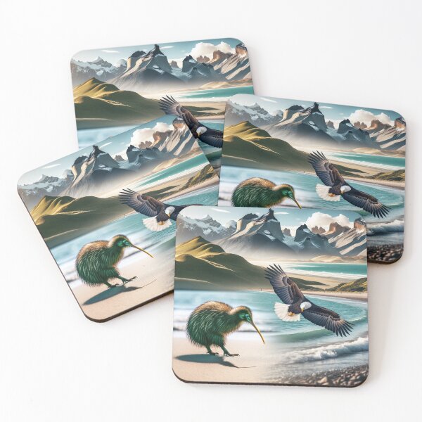 Item preview, Kiwi Eagle Two Worlds designed and sold by KapaiKiwi.