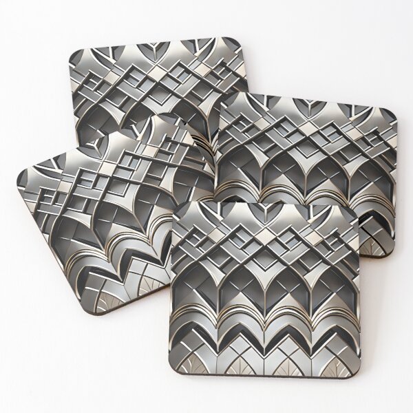 Item preview, Silver art deco design 034 designed and sold by fleesphotos.