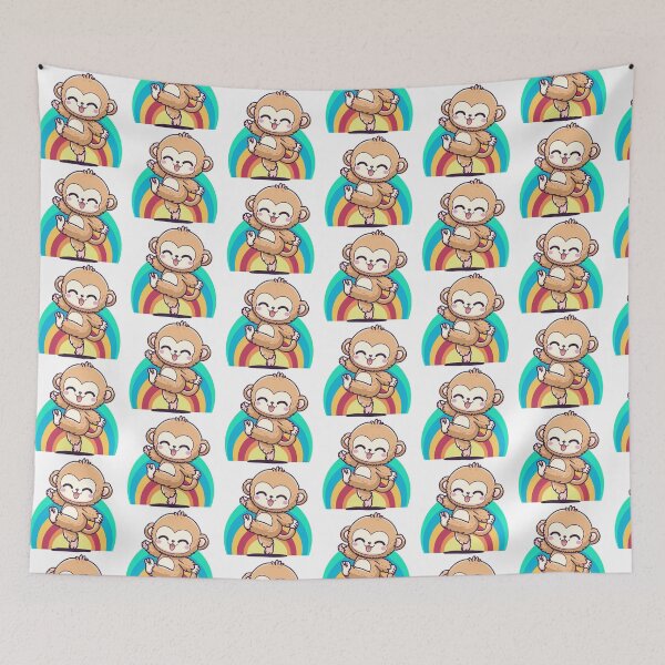 Item preview, Little Monkey dances cheerfully. designed and sold by atika-atk.