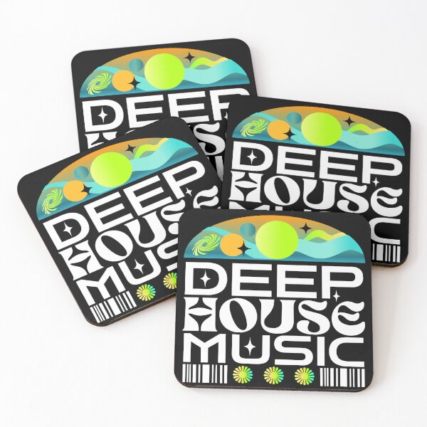 Item preview, DEEP HOUSE  - Orbs And Stars (lime/orange/teal)  designed and sold by Discothreadz.