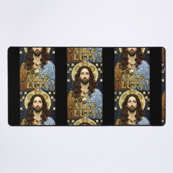 Item preview, Jesus Christ say Alleluja ( in Polish ) in cute Gustav Klimt style gift for christian designed and sold by thankful-loco.