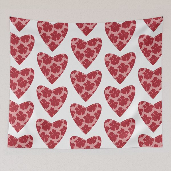 Item preview, Pink Boho Heart & Red Flower ; Bohemian Pattern designed and sold by PatternInArt.