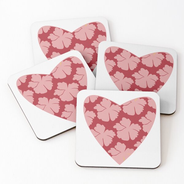 Item preview, Red Boho Heart & Pink Flower ; Bohemian Pattern designed and sold by PatternInArt.