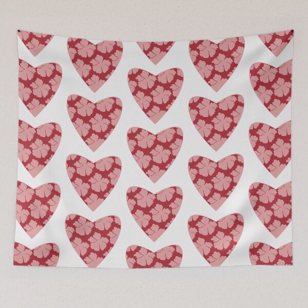 Item preview, Red Boho Heart & Pink Flower ; Bohemian Pattern designed and sold by PatternInArt.