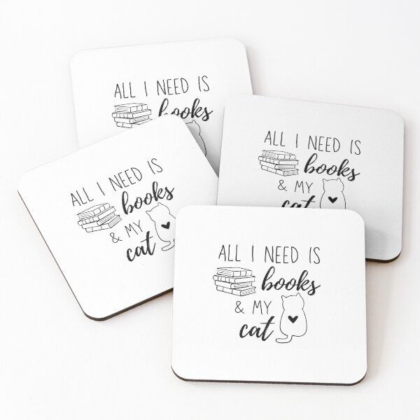 Item preview, All I Need is Books and My Cat - Book and Cat Lovers Saying designed and sold by patternjp.