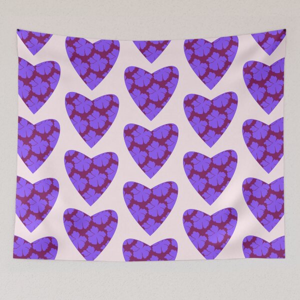 Item preview, Violet Boho Heart & Purple Flower ; Bohemian Pattern designed and sold by PatternInArt.