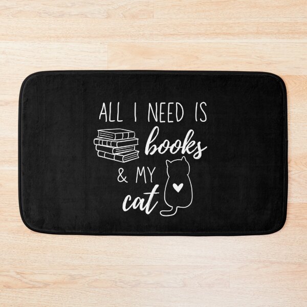 Item preview, All I Need is Books and My Cat - Book and Cat Lovers Saying designed and sold by patternjp.