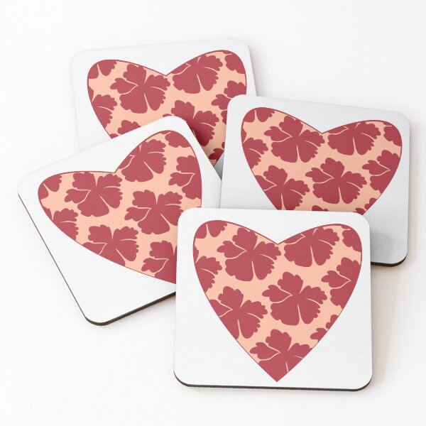 Item preview,  Pink Boho Heart & Red Flower ; Bohemian Pattern designed and sold by PatternInArt.
