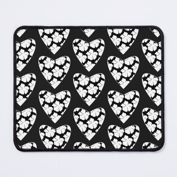 Item preview, Black Boho Heart & White Flower ; Bohemian Pattern designed and sold by PatternInArt.