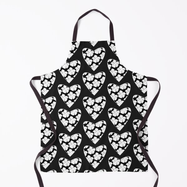 Item preview, Black Boho Heart & White Flower ; Bohemian Pattern designed and sold by PatternInArt.
