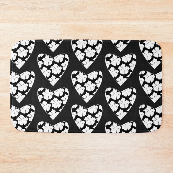 Item preview, Black Boho Heart & White Flower ; Bohemian Pattern designed and sold by PatternInArt.