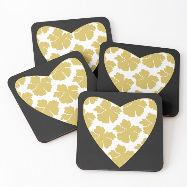Item preview, White Boho Heart Yellow Flower ; Bohemian Pattern designed and sold by PatternInArt.