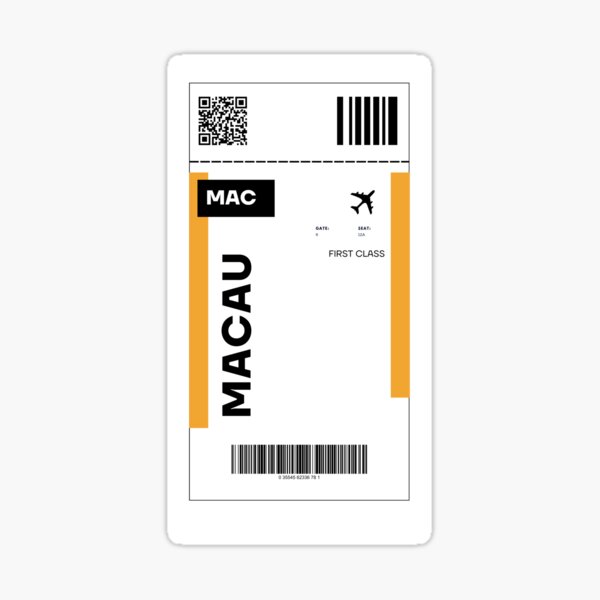 Item preview, Macau Flight Ticket Design - Inspired Travel Ticket  designed and sold by RM-Journey.