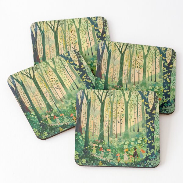 Item preview, Magical Irish Forest - Mid Century Illustration Style - Mary Blair Influenced designed and sold by Offset Vinyl Film.
