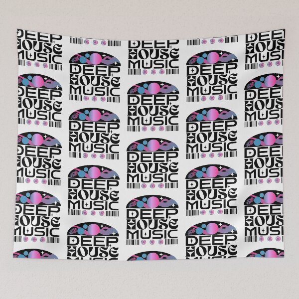 Aperçu de l'œuvre DEEP HOUSE - Orbes et étoiles (noir/violet/bleu) créée et vendue par Discothreadz.